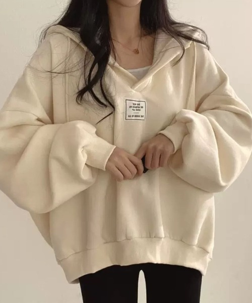 SPIGA（スピーガ）の「ﾄﾞﾛｯﾌﾟｼｮﾙﾀﾞｰｷｰﾈｯｸｽｳｪｯﾄﾌｰﾃﾞｨ（スウェット・レディース・レッド/ブラック/オフホワイト/グレー・SMALL/MEDIUM/LARGE/X-LARGE）」の13枚目の写真