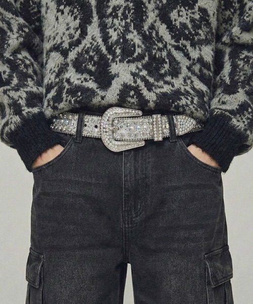 セール】【IZU】 ラインストーンバックルベルト（ベルト）｜VIBGYOR