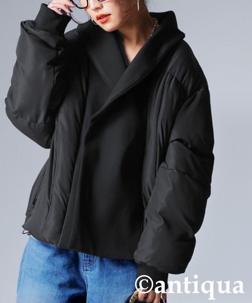 antiquaアンティカ 異素材 リブ切替 中綿ジャケット 異素材リブ切替中綿ジャケット（その他アウター）｜antiqua