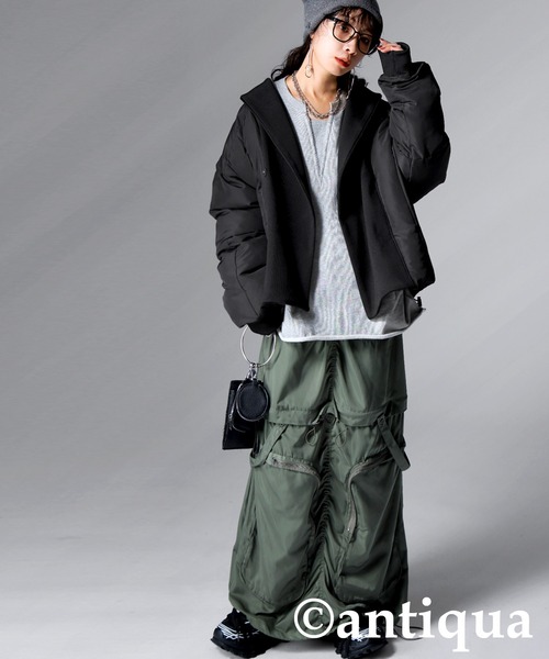 antiqua(アンティカ)の「異素材リブ切替中綿ジャケット(その他アウター・レディース・ブラック・ONESIZE)」の14枚目の写真