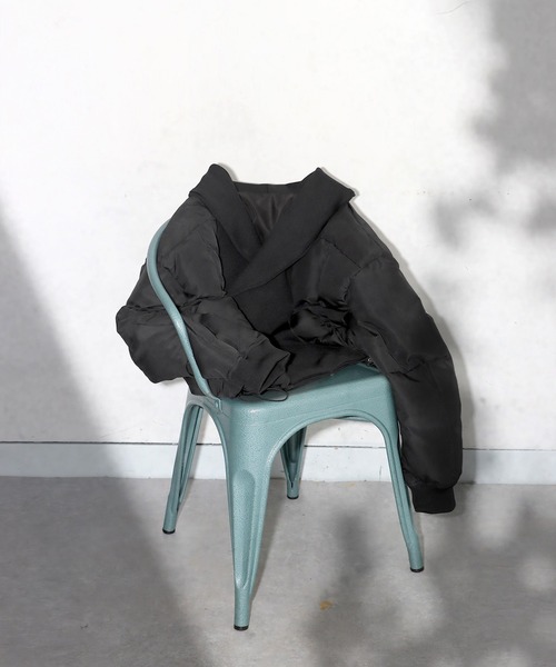 セール】異素材リブ切替中綿ジャケット（その他アウター）｜antiqua