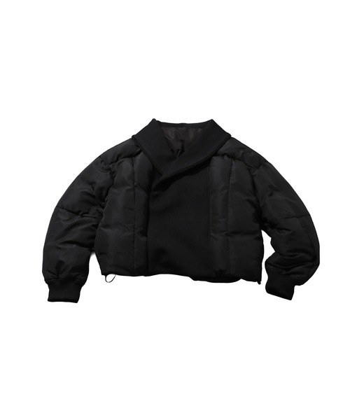 異素材リブ切替中綿ジャケット（その他アウター）｜antiqua