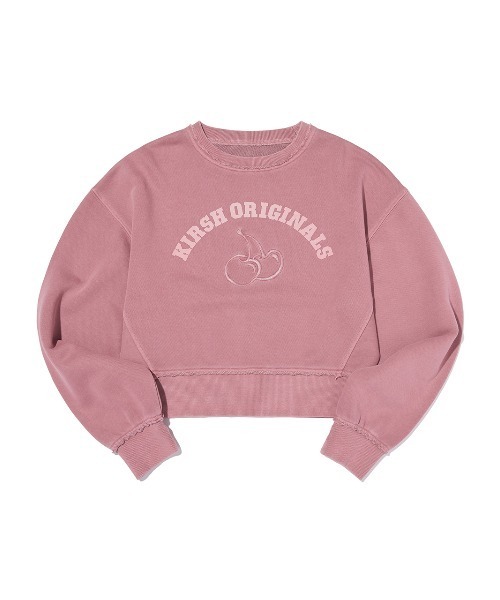 KIRSH（キルシー）の「KIRSH Pigment-Dyed Cropped Sweatshirt　ピグメント ダイアーチ チェリー クロップ スウェット（スウェット・レディース・ブラウン/グレー/ピンク・1）」の3枚目の写真