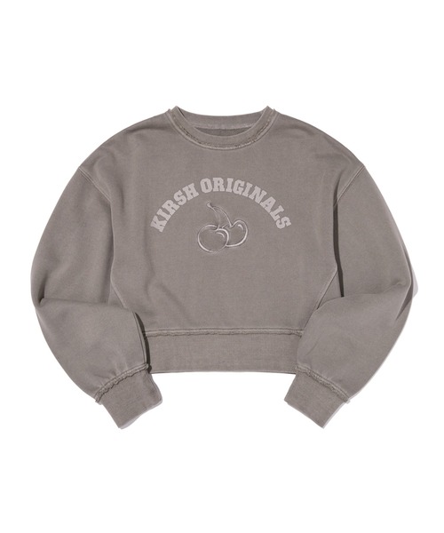 KIRSH（キルシー）の「KIRSH Pigment-Dyed Cropped Sweatshirt　ピグメント ダイアーチ チェリー クロップ スウェット（スウェット・レディース・ブラウン/グレー/ピンク・1）」の4枚目の写真