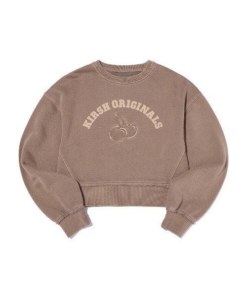 KIRSH（キルシー）の「KIRSH Pigment-Dyed Cropped Sweatshirt　ピグメント ダイアーチ チェリー クロップ スウェット（スウェット・レディース・ブラウン/グレー/ピンク・1）」の9枚目の写真
