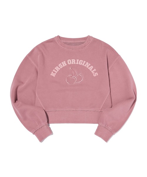 KIRSH（キルシー）の「KIRSH Pigment-Dyed Cropped Sweatshirt　ピグメント ダイアーチ チェリー クロップ スウェット（スウェット・レディース・ブラウン/グレー/ピンク・1）」の14枚目の写真