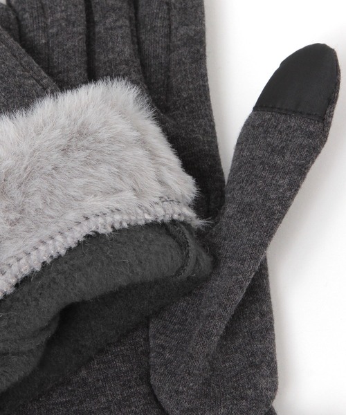 GLOBAL WORK(グローバルワーク)の「ジャージスマホグローブ/600216(手袋・レディース・ライトグレー/ブラック・LARGE/MEDIUM)」の8枚目の写真