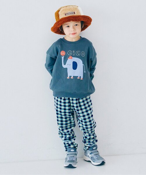 p.premier（ピードットプルミエ）の「【ジュニア対応】ベロアタッチのメルティ起毛フリースぬくぬくタックパンツ（その他パンツ・キッズ・ブルー/その他2/ブラック/ブラウン・80/90/100/110/120/130/140）」の10枚目の写真