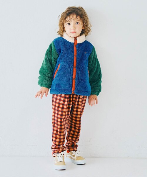 p.premier（ピードットプルミエ）の「【ジュニア対応】ベロアタッチのメルティ起毛フリースぬくぬくタックパンツ（その他パンツ・キッズ・ブルー/その他2/ブラック/ブラウン・80/90/100/110/120/130/140）」の16枚目の写真