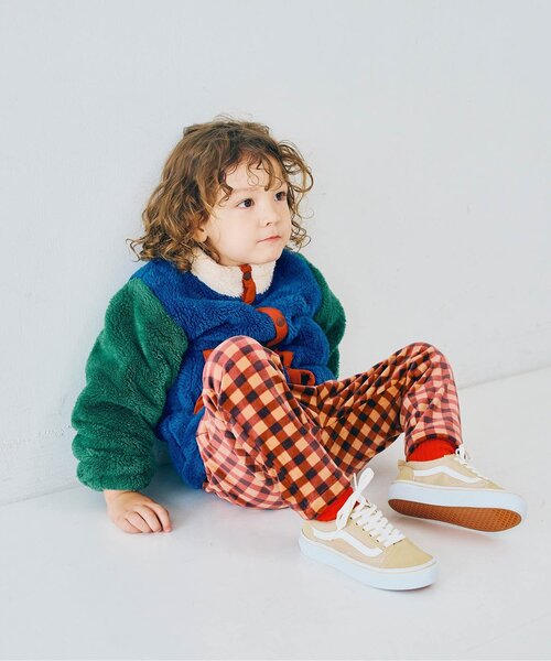 p.premier（ピードットプルミエ）の「【ジュニア対応】ベロアタッチのメルティ起毛フリースぬくぬくタックパンツ（その他パンツ・キッズ・ブルー/その他2/ブラック/ブラウン・80/90/100/110/120/130/140）」の17枚目の写真