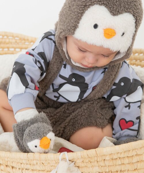 BREEZE（ブリーズ）の「FUN!FAN!アニマル ベビー手袋（手袋・キッズ・グレー/イエロー・80）」の6枚目の写真