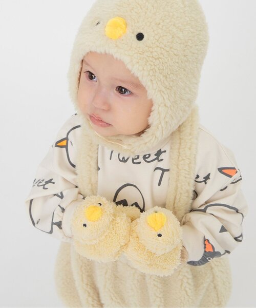 BREEZE（ブリーズ）の「FUN!FAN!アニマル ベビー手袋（手袋・キッズ・グレー/イエロー・80）」の10枚目の写真