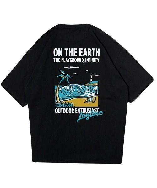 B.I.D.(ビーアイディー)の「《Bz》【Leyline】noasobi-beach-tee(Tシャツ/カットソー・メンズ・ブラック・LARGE)」の1枚目の写真