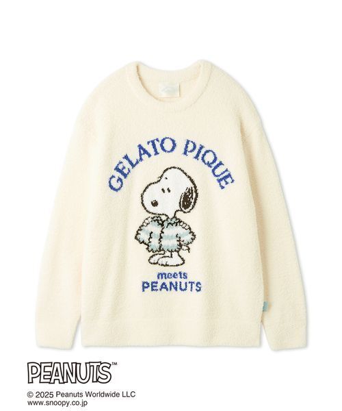 gelato pique（ジェラートピケ）の「【PEANUTS】【HOMME】オリジナルアート ジャガードプルオーバー（ルームウェア/パジャマ・メンズ・オフホワイト/チャコールグレー・M/L）」の3枚目の写真