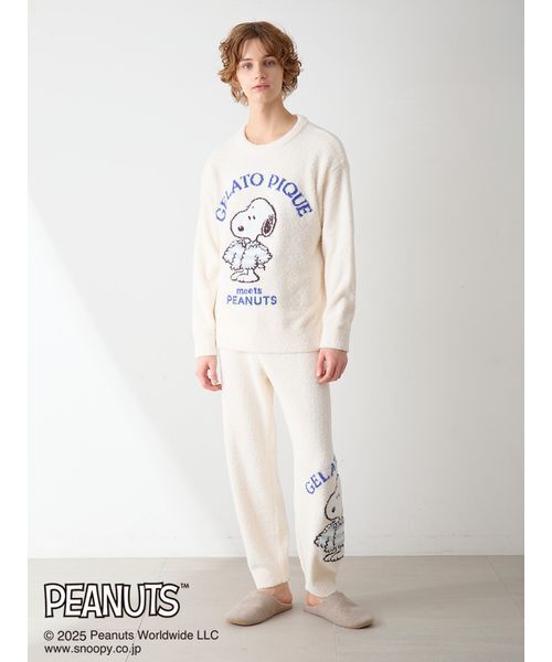 gelato pique（ジェラートピケ）の「【PEANUTS】【HOMME】オリジナルアート ジャガードプルオーバー（ルームウェア/パジャマ・メンズ・オフホワイト/チャコールグレー・M/L）」の6枚目の写真