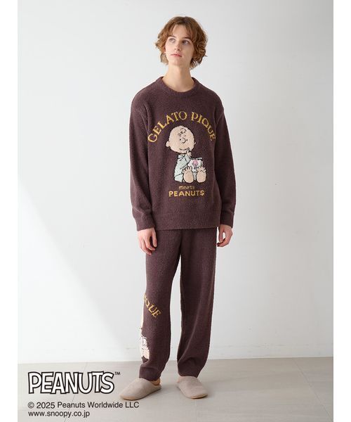 gelato pique（ジェラートピケ）の「【PEANUTS】【HOMME】オリジナルアート ジャガードプルオーバー（ルームウェア/パジャマ・メンズ・オフホワイト/チャコールグレー・M/L）」の17枚目の写真