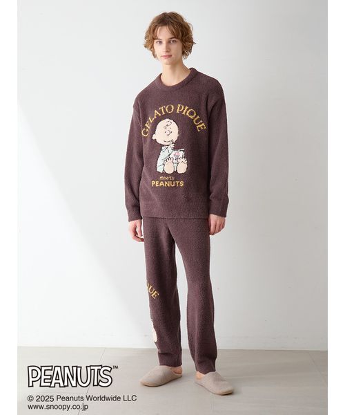 gelato pique（ジェラートピケ）の「【PEANUTS】【HOMME】オリジナルアート ジャガードプルオーバー（ルームウェア/パジャマ・メンズ・オフホワイト/チャコールグレー・M/L）」の18枚目の写真