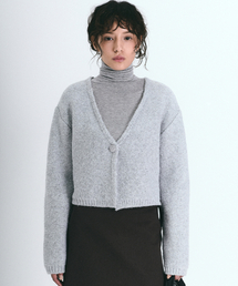 TWINKLE CROP WOOL KNIT CARDIGAN_LIGHT GRAY