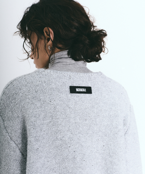 NICK&NICOLE(ニックアンドニコール)の「TWINKLE CROP WOOL KNIT CARDIGAN_LIGHT GRAY(カーディガン/ボレロ・レディース・その他・FREE)」の3枚目の写真