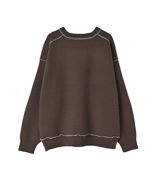 STYLE DELI(スタイルデリ)の「【BLK001】配色ニットチュニック(ニット/セーター・レディース・チャコール/ブラウン・FREE)」の21枚目の写真