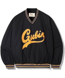GUBIN（グビン）の「Retro V-neck Nylon Pullover - Black（スウェット・メンズ）」