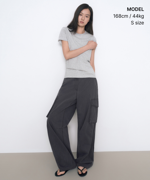 MUSINSA STANDARD WOMAN（ムシンサスタンダードウーマン）の「[クールタンダード] ウィメンズ ベーシック クルーネック Tシャツ [ミディアムグレー]（Tシャツ/カットソー・レディース・その他・SMALL/MEDIUM/LARGE/X-LARGE/X-SMALL）」の14枚目の写真