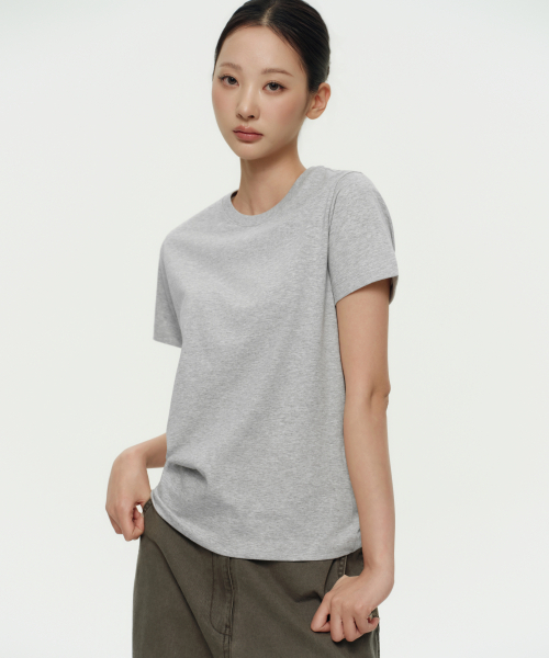 MUSINSA STANDARD WOMAN（ムシンサスタンダードウーマン）の「[クールタンダード] ウィメンズ ベーシック クルーネック Tシャツ [ミディアムグレー]（Tシャツ/カットソー・レディース・その他・SMALL/MEDIUM/LARGE/X-LARGE/X-SMALL）」の13枚目の写真