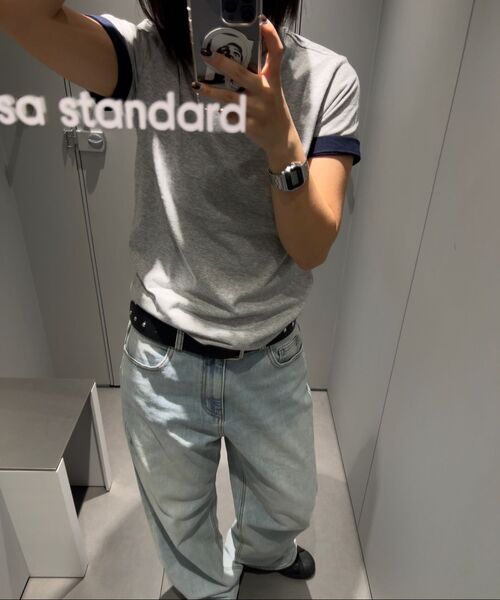 MUSINSA STANDARD WOMAN（ムシンサスタンダードウーマン）の「[クールタンダード] ウィメンズ ベーシック クルーネック Tシャツ [ミディアムグレー]（Tシャツ/カットソー・レディース・その他・SMALL/MEDIUM/LARGE/X-LARGE/X-SMALL）」の9枚目の写真