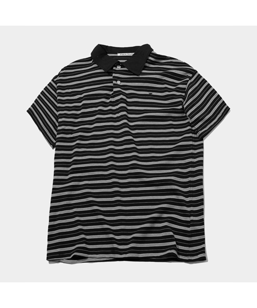 PLACE STUDIO(プレイススタジオ)の「ストライプナグランカラー ネック刺繍ピケ半袖Tシャツ _ 4COLOR(Tシャツ/カットソー・レディース・ワイン/ライトグレー/ネイビー/ブラック・FREE)」の2枚目の写真