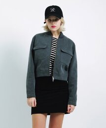 SALT AND CHOCOLATE（ソルトアンドチョコレート）の「SAC Pigment Pocket Blouson Jacket Charcoal 4W231D003（MA-1）」