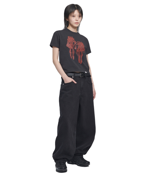 NOMANUAL(NOMANUAL)の「RAW VISION DENIM PANTS - WASHED BLACK(デニムパンツ・レディース・その他・MEDIUM/LARGE/X-SMALL/SMALL)」の5枚目の写真