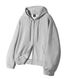 TRILLION（トリリオン）の「エッセンシャル2WAYスウェットフードジップアップ（メランジグレー）（パーカー）」