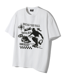 スケートボード ピグメント グラフィック 半袖Tシャツ(ホワイト)