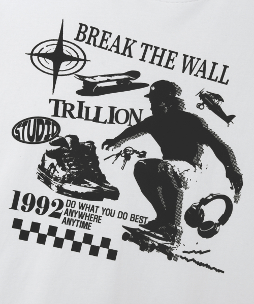 TRILLION(トリリオン)の「スケートボード ピグメント グラフィック 半袖Tシャツ(ホワイト)(Tシャツ/カットソー・レディース・その他・MEDIUM/LARGE/X-LARGE)」の7枚目の写真