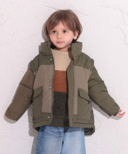 Ocean&Ground(オーシャン&グラウンド)の「2WAY BIGジャケット(ブルゾン・キッズ・オリーブ/ベージュ/ブラック・110/130/120/140/100/90)」の3枚目の写真