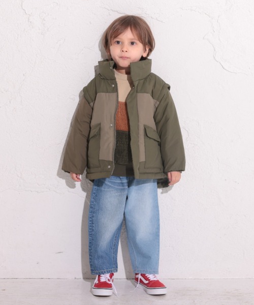 Ocean&Ground(オーシャン&グラウンド)の「2WAY BIGジャケット(ブルゾン・キッズ・オリーブ/ベージュ/ブラック・110/130/120/140/100/90)」の15枚目の写真