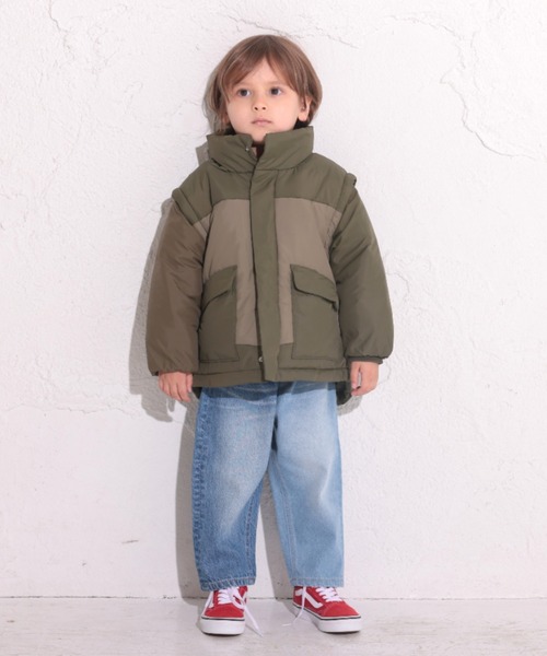 Ocean&Ground(オーシャン&グラウンド)の「2WAY BIGジャケット(ブルゾン・キッズ・オリーブ/ベージュ/ブラック・110/130/120/140/100/90)」の16枚目の写真