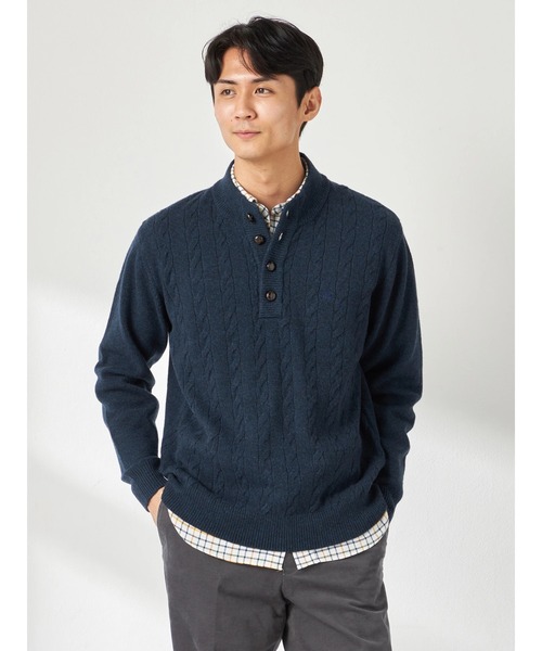McGREGOR（マックレガー）の「スーパージーロンハーフボタンニットプルオーバー（ニット/セーター・メンズ・ネイビー/グレー/ブルー・M/L）」の3枚目の写真