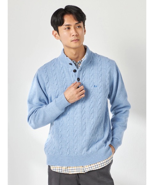 McGREGOR（マックレガー）の「スーパージーロンハーフボタンニットプルオーバー（ニット/セーター・メンズ・ネイビー/グレー/ブルー・M/L）」の2枚目の写真