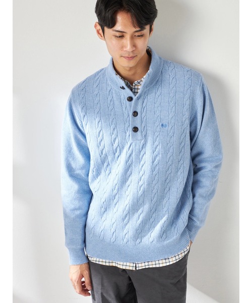 McGREGOR（マックレガー）の「スーパージーロンハーフボタンニットプルオーバー（ニット/セーター・メンズ・ネイビー/グレー/ブルー・M/L）」の4枚目の写真