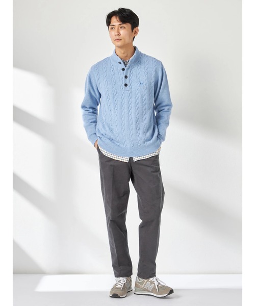 McGREGOR（マックレガー）の「スーパージーロンハーフボタンニットプルオーバー（ニット/セーター・メンズ・ネイビー/グレー/ブルー・M/L）」の7枚目の写真