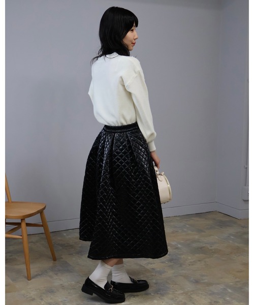 Doumoi（ドゥモエ）の「パール＆ビジュー付き　ニット プルオーバー（ニット/セーター・レディース・ホワイト/ブラック/グレー/ブルー/グリーン・FREE）」の8枚目の写真