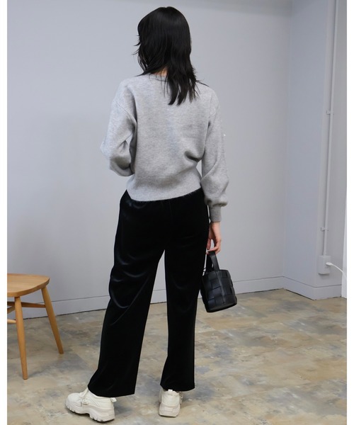 Doumoi（ドゥモエ）の「パール＆ビジュー付き　ニット プルオーバー（ニット/セーター・レディース・ホワイト/ブラック/グレー/ブルー/グリーン・FREE）」の16枚目の写真