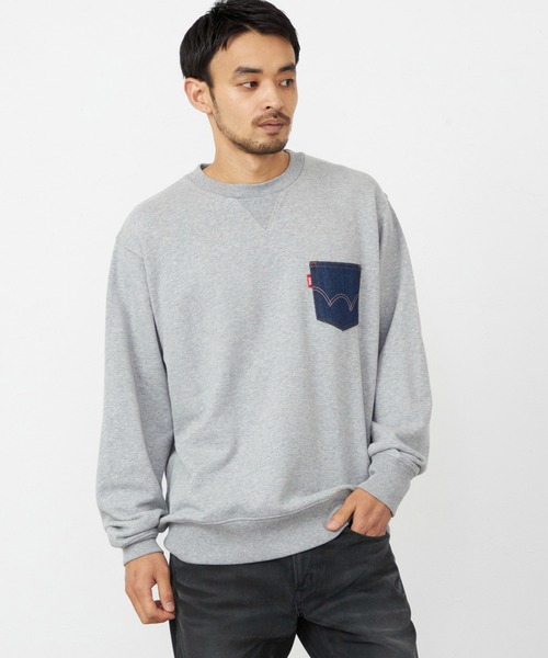EDWIN（エドウィン）の「EDWIN エドウィン デニムポケット クルーネック スウェットシャツ（スウェット・メンズ・ブラック/グレー/ベージュ/ブルー・X-LARGE/LARGE/MEDIUM）」の5枚目の写真