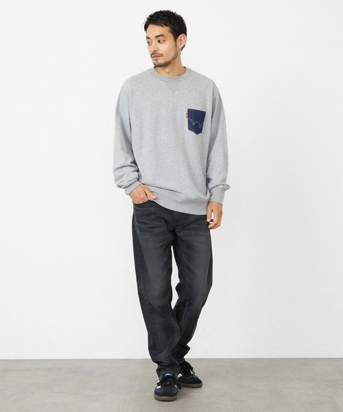 EDWIN（エドウィン）の「EDWIN エドウィン デニムポケット クルーネック スウェットシャツ（スウェット・メンズ・ブラック/グレー/ベージュ/ブルー・X-LARGE/LARGE/MEDIUM）」の10枚目の写真