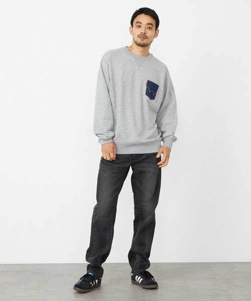 EDWIN（エドウィン）の「EDWIN エドウィン デニムポケット クルーネック スウェットシャツ（スウェット・メンズ・ブラック/グレー/ベージュ/ブルー・X-LARGE/LARGE/MEDIUM）」の11枚目の写真