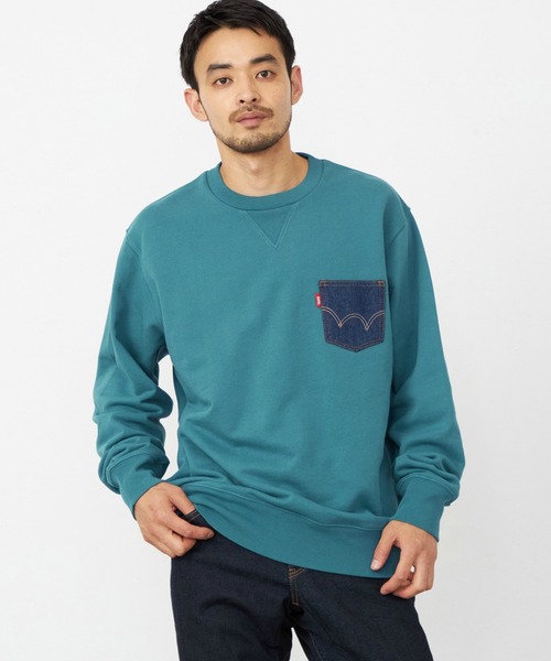 EDWIN（エドウィン）の「EDWIN エドウィン デニムポケット クルーネック スウェットシャツ（スウェット・メンズ・ブラック/グレー/ベージュ/ブルー・X-LARGE/LARGE/MEDIUM）」の13枚目の写真
