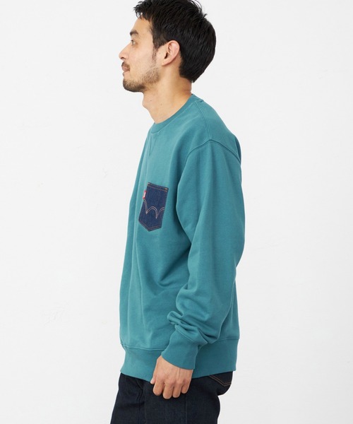 EDWIN（エドウィン）の「EDWIN エドウィン デニムポケット クルーネック スウェットシャツ（スウェット・メンズ・ブラック/グレー/ベージュ/ブルー・X-LARGE/LARGE/MEDIUM）」の14枚目の写真