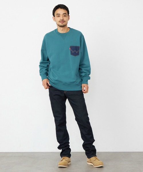 EDWIN（エドウィン）の「EDWIN エドウィン デニムポケット クルーネック スウェットシャツ（スウェット・メンズ・ブラック/グレー/ベージュ/ブルー・X-LARGE/LARGE/MEDIUM）」の18枚目の写真