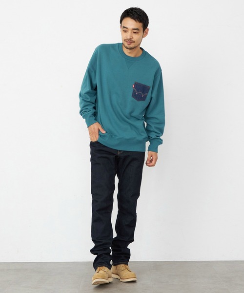 EDWIN（エドウィン）の「EDWIN エドウィン デニムポケット クルーネック スウェットシャツ（スウェット・メンズ・ブラック/グレー/ベージュ/ブルー・X-LARGE/LARGE/MEDIUM）」の19枚目の写真
